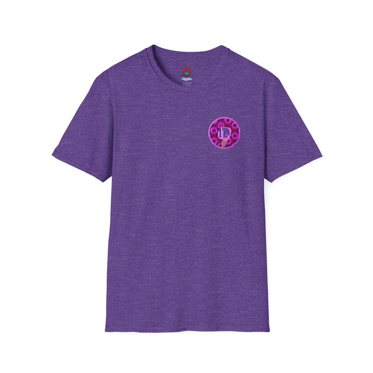 Classic Donut Tee - Unisex Soft-Style - "It's Ice Cream Popsicles - YEMSG Donut" - purple/magenta paradox donut - variant 2