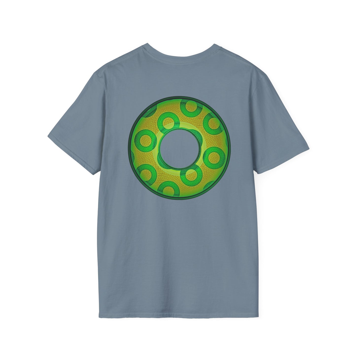Plain Donuts/Unisex Soft-Style - "Plain Rustic Paradoxical Donuts" - gold/light green donuts