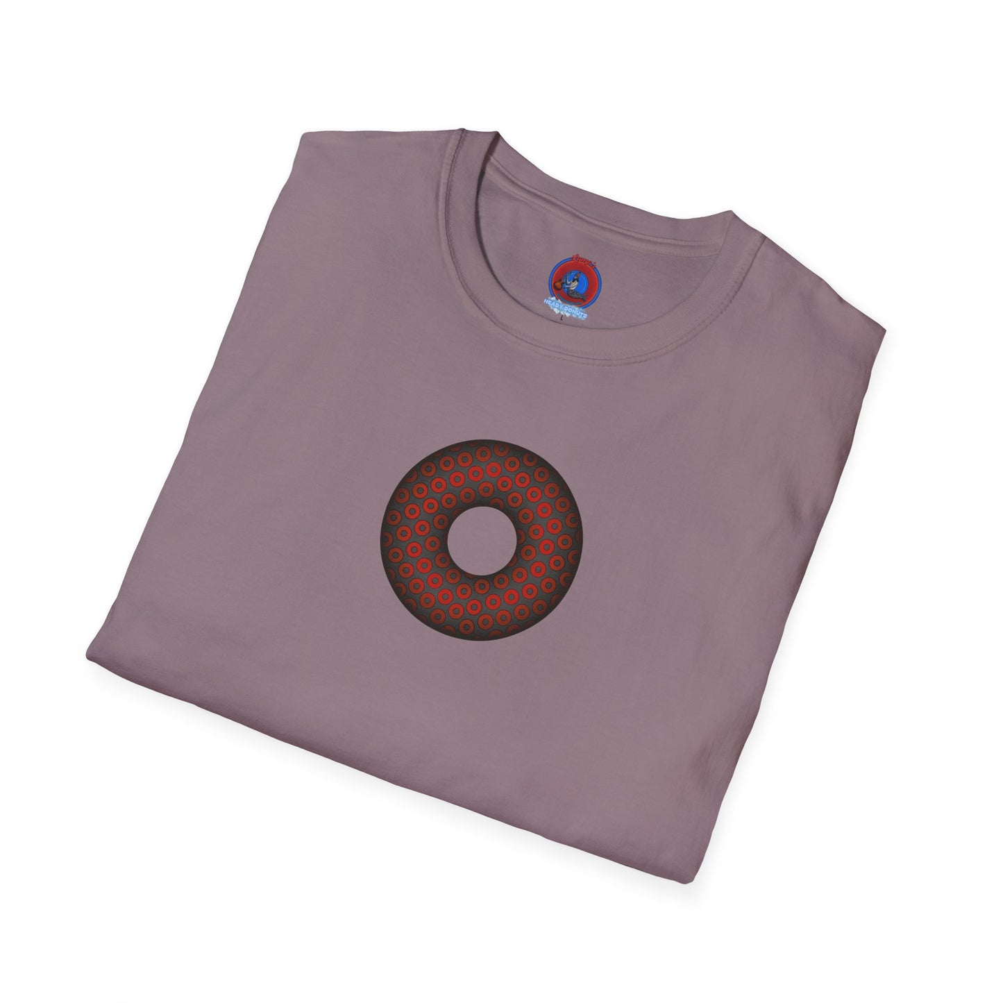 Plain Donuts/Unisex Soft-Style - "Plain Paradoxical Grided Donut" - red/dark gray donuts