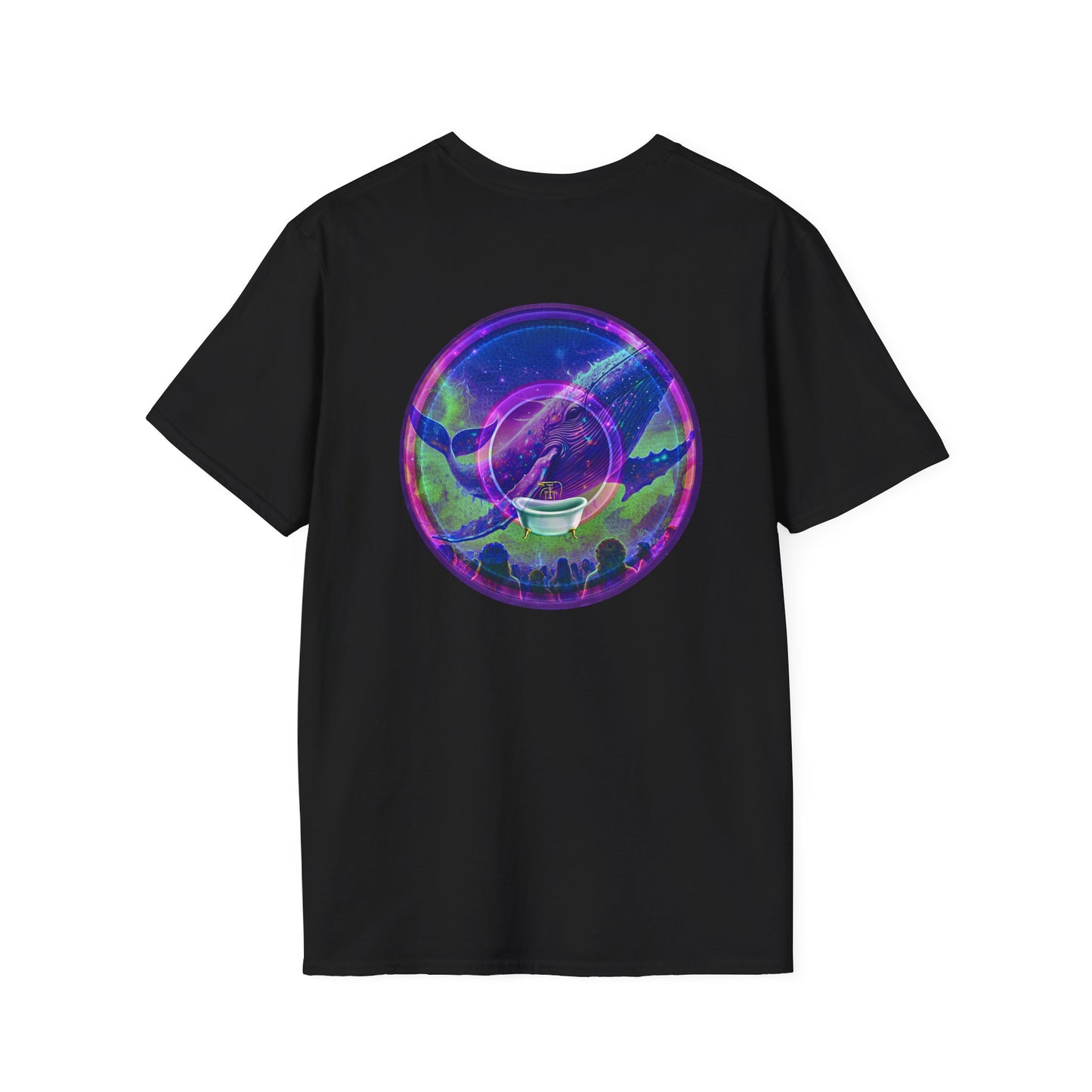 Classic Donut Tee - Unisex Soft-Style - "A Purple Humpback Whale of a Good Time" - variant 2 - purple picture donut