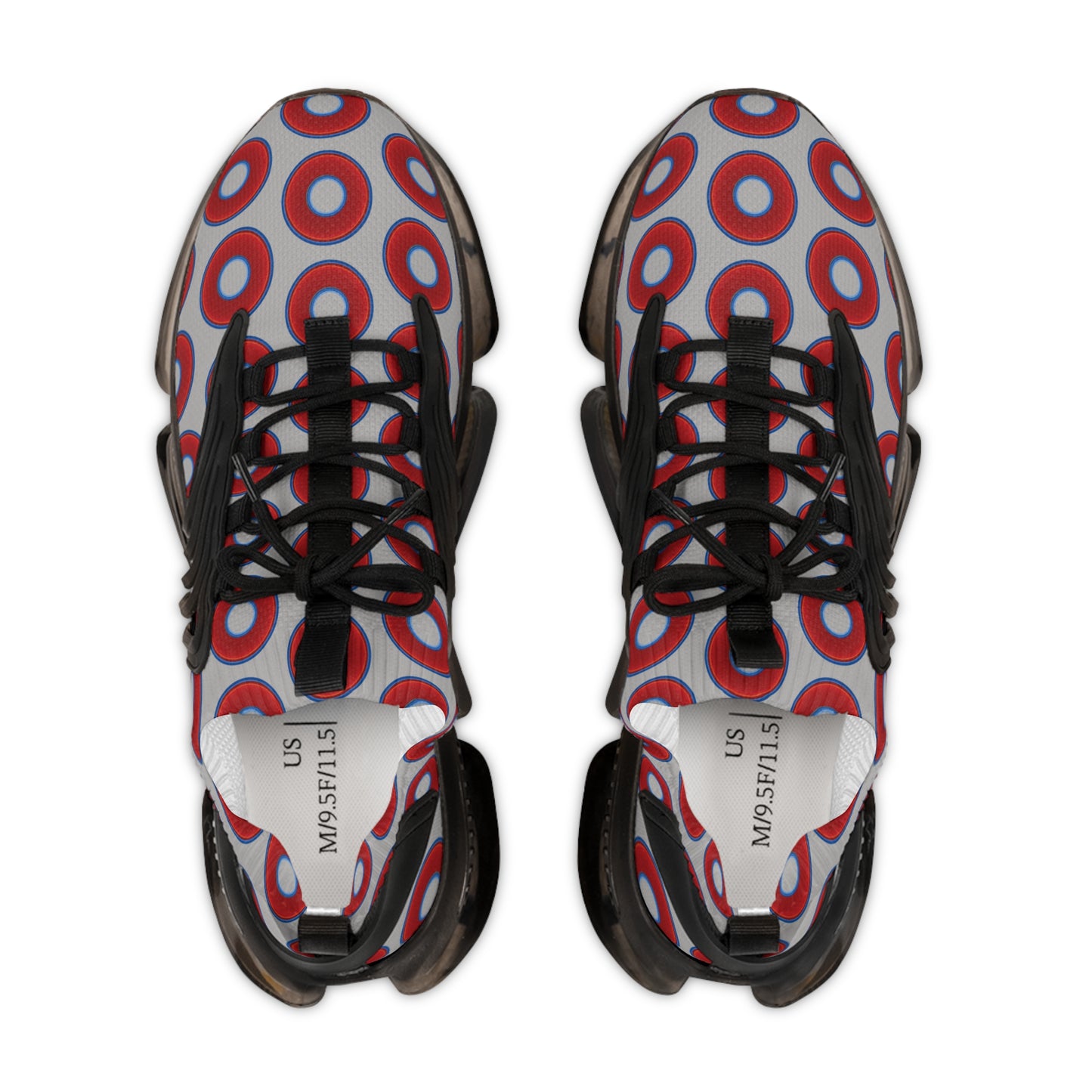 Donut Kicks - red vivid donut print w/light gray background