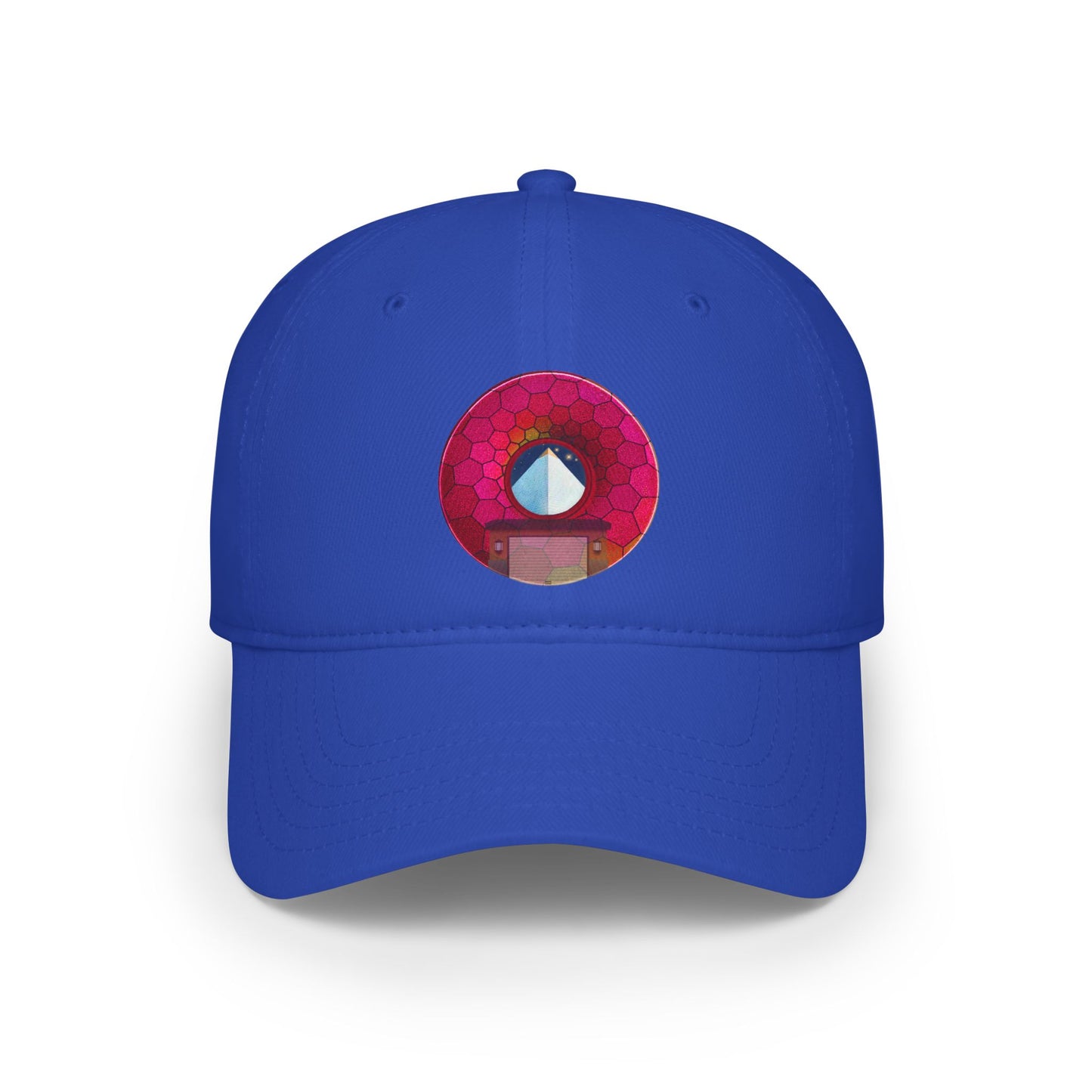 Lumpy Donut Baseball Cap - "Limestone Donut Caps So Large" - variant 6 - magenta hexadonut w/