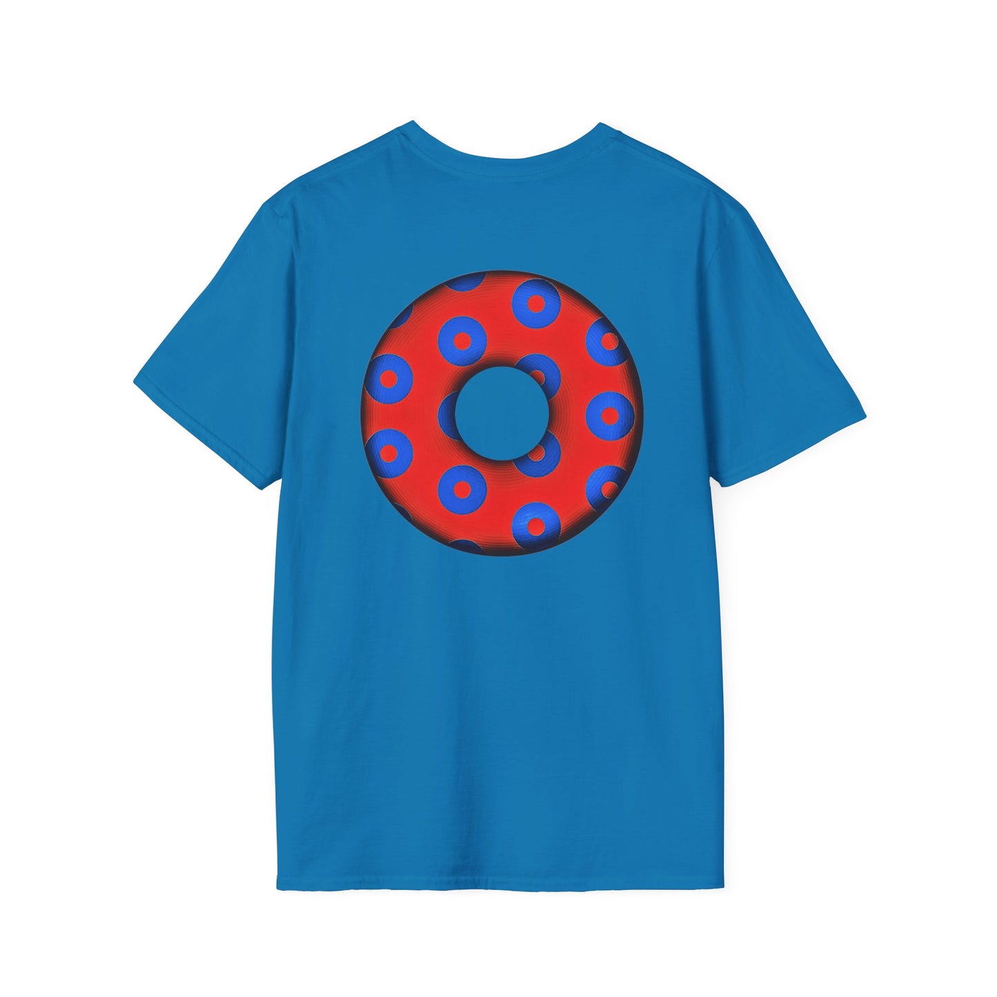 Plain Donuts/Unisex Soft-Style - "Plain Blimpy Paradoxical Donuts" - red/blue donuts