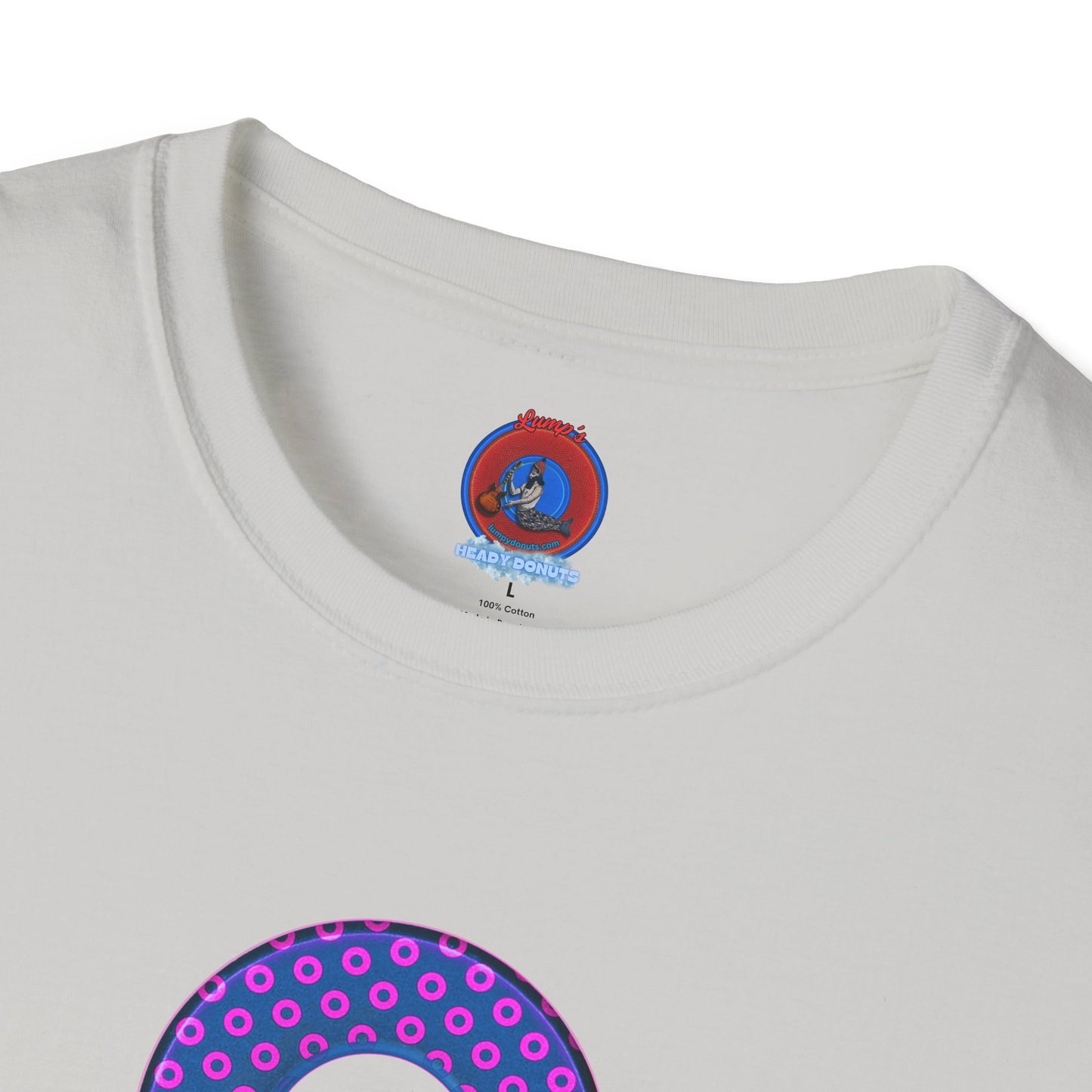 Plain Donuts/Unisex Soft-Style - "Plain Electric Paradoxical Donuts" - pink/dark blue donuts