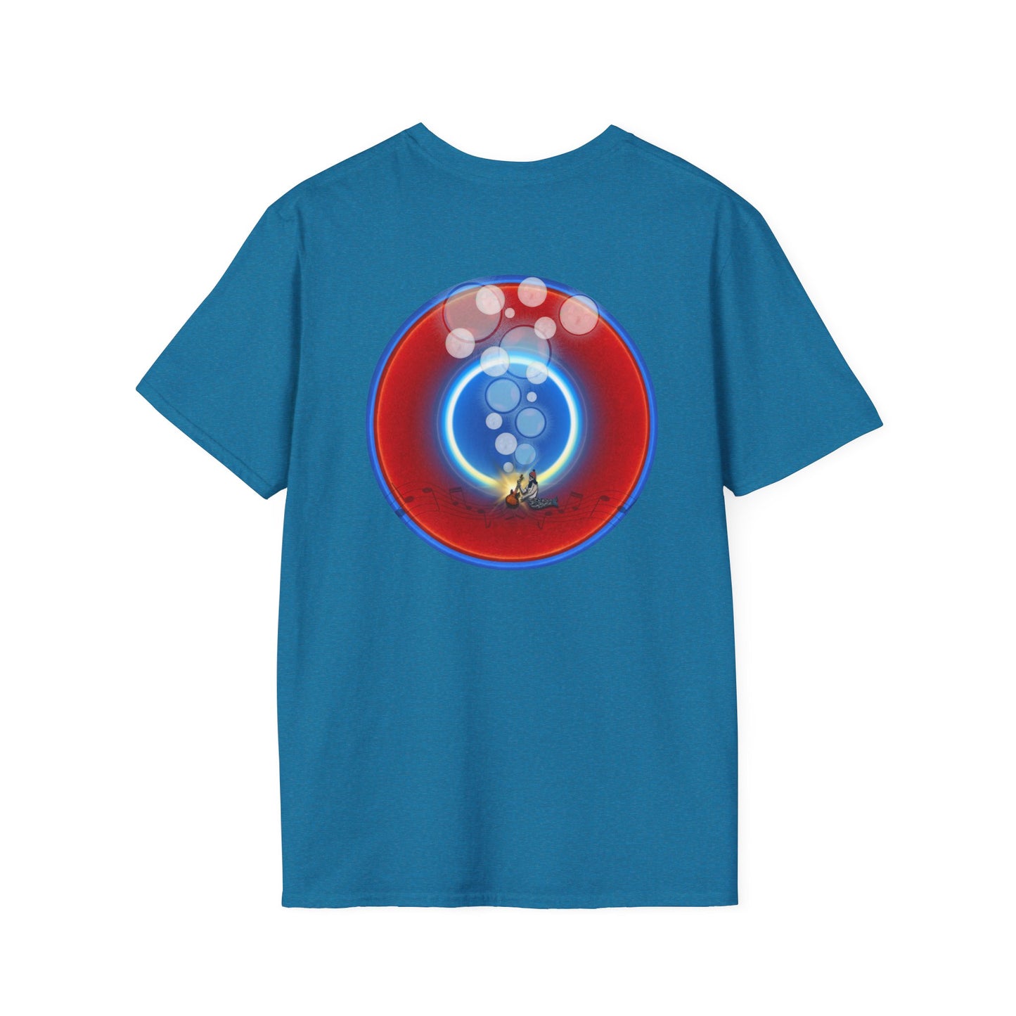 Classic Donut Tee - Unisex Soft-Style - "Bubbler's Donut Tee" - vivid red/blue donut