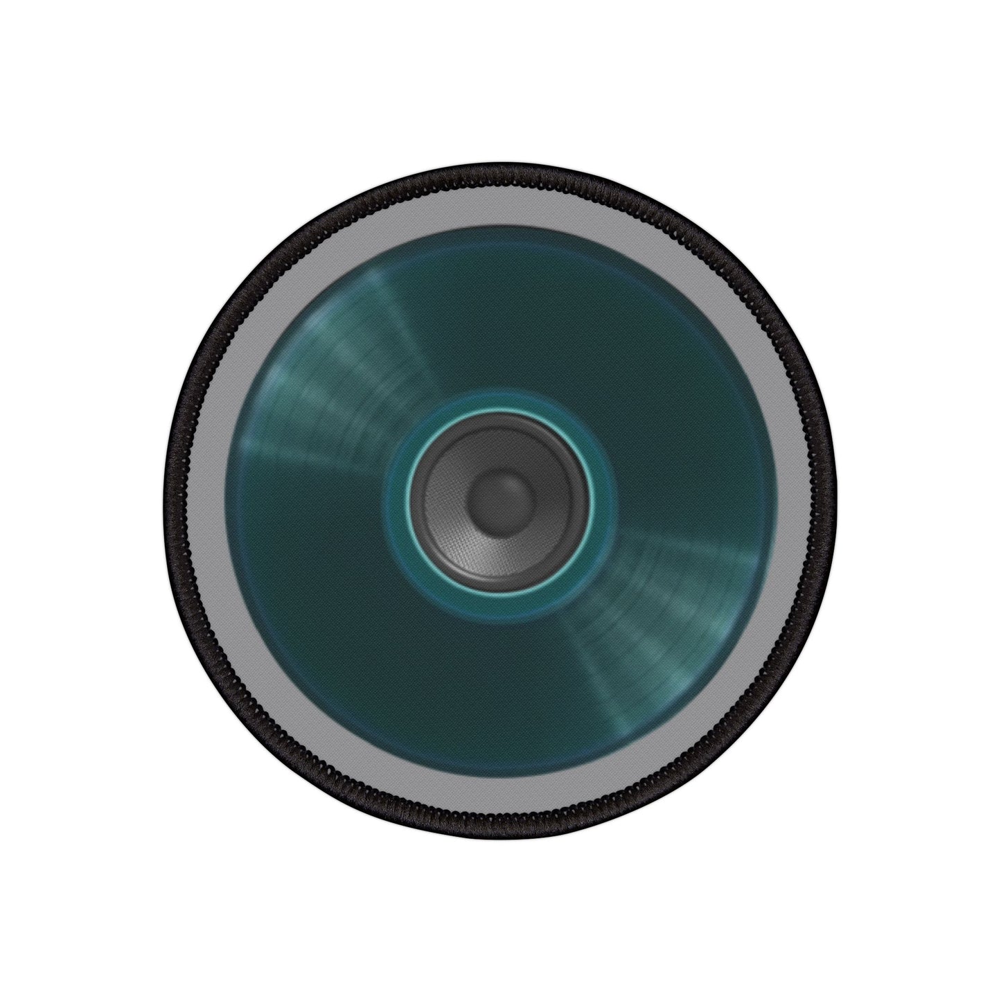 Iron-On Donut Patch - "Speaker Donut" - series 1.0 - dark teal record donut
