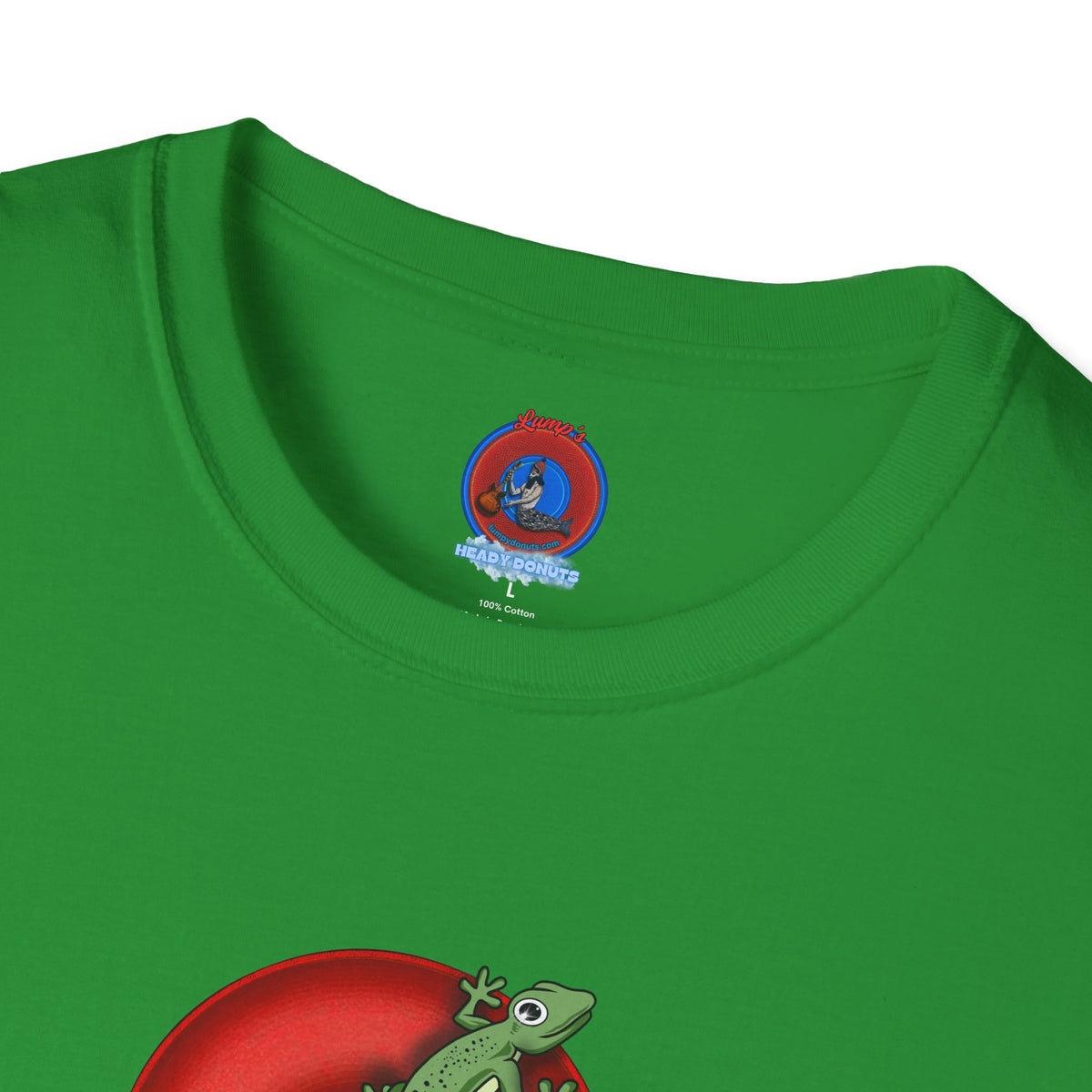 Classic Donut Tee - Unisex Soft-Style - "Practically Extinct Tee Shirt" - plump vivid red donut - variant 1