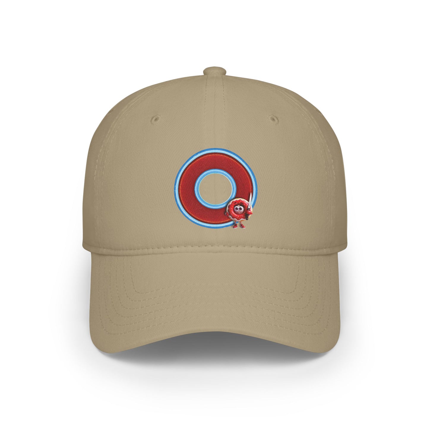 Lumpy Donut Baseball Cap - "My Phriend The Donut's Cap" - variant 2 - red/blue rustic donut w/