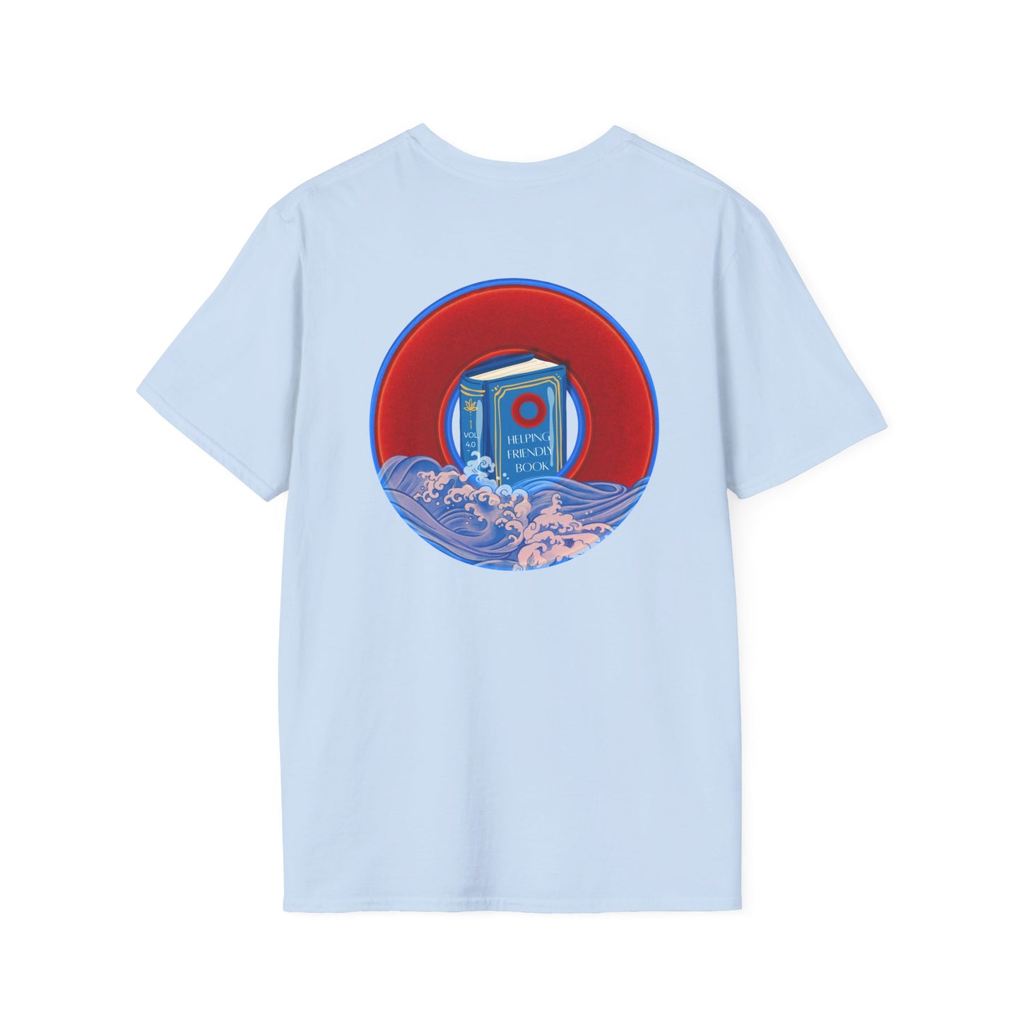 Classic Donut Tee - Unisex Soft-Style - "Helping Phriendly Donut Tee" - vivid red donut - w/flow - variant 3