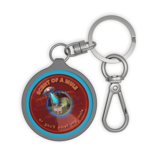 Lumpy Donut Keychain - "Donuts? In Tomahawk County? " - series 1.0 - variant 4 - red donut