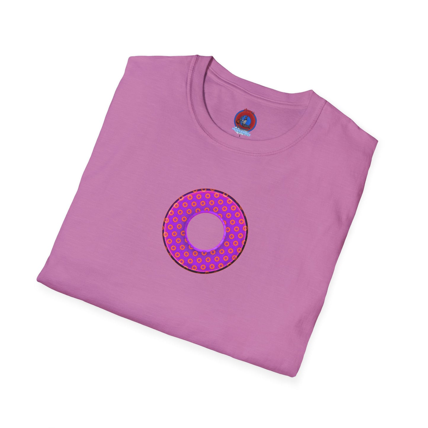 Plain Donuts/Unisex Soft-Style - "Plain Electric Paradoxical Donuts" - bright purple/red donuts