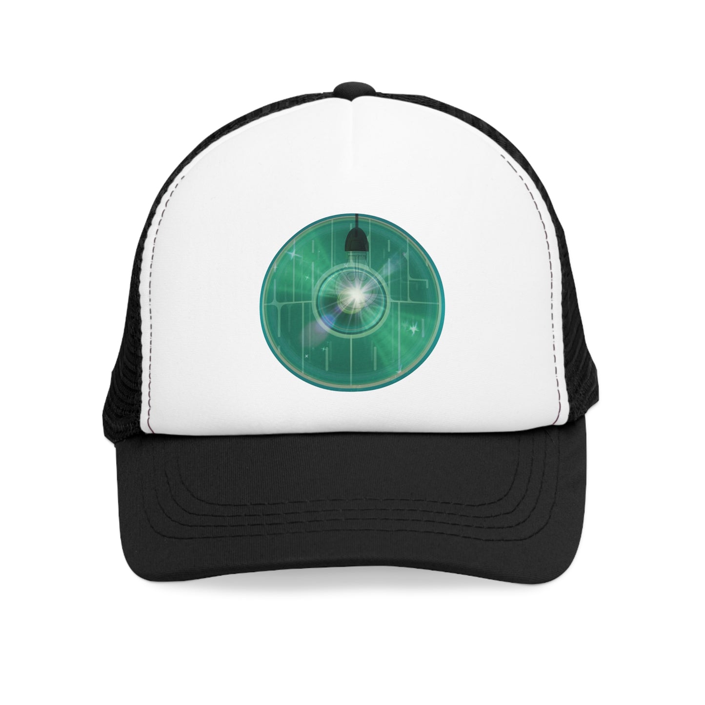 Lumpy Trucker Hat - "Where'd Harry Go? He Left This Hat" - variant 5 w/light bulb - green donuts