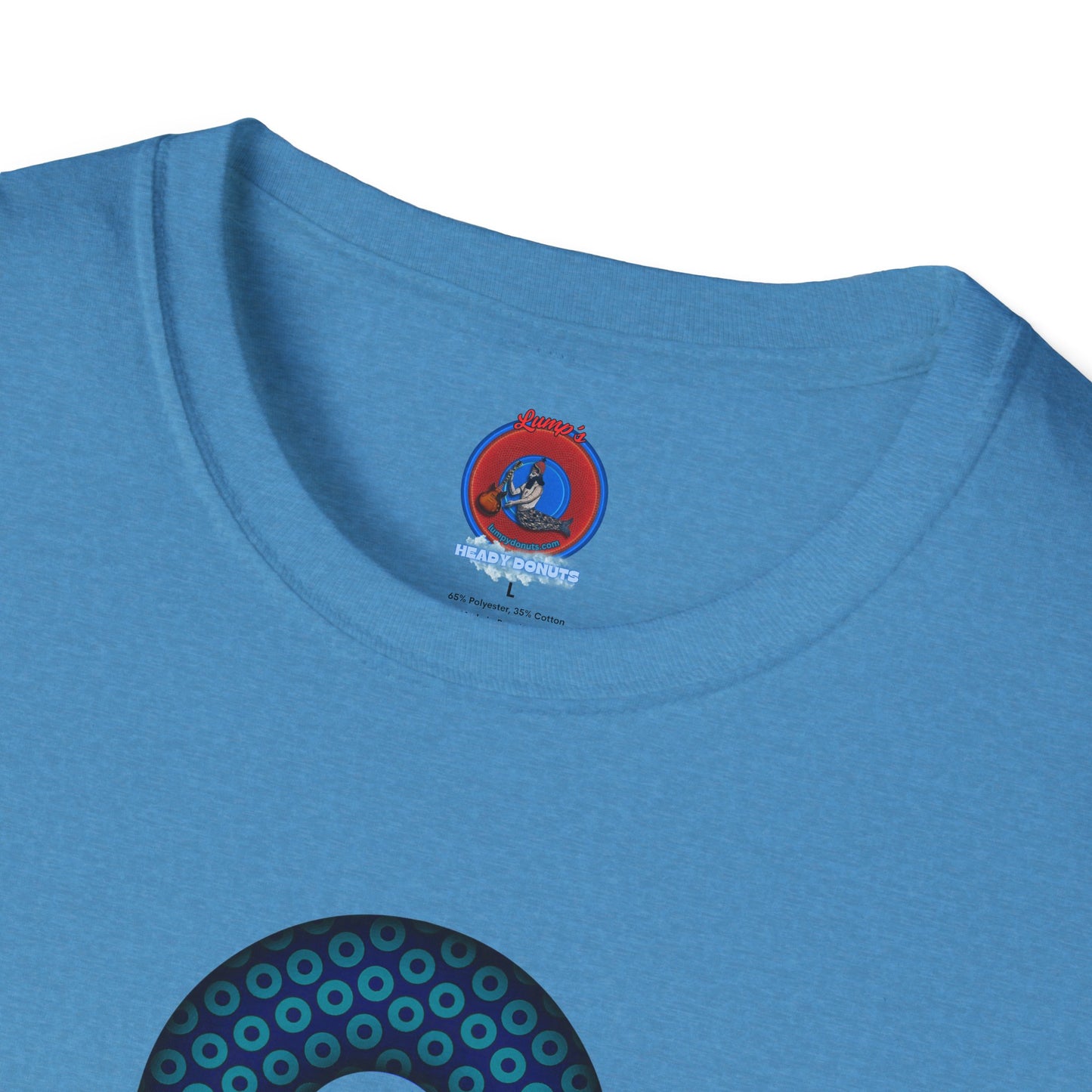 Plain Donuts/Unisex Soft-Style - "Plain Paradoxical Grided Donuts" - teal/dark blue donuts