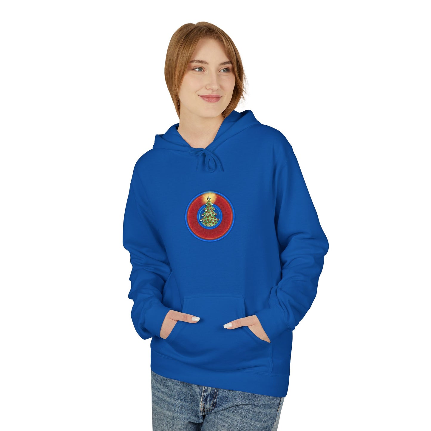 Fleece Harry Hoodies [Midweight Soft-style] - "It's Always Phishmas in Philly" - red rustic donut
