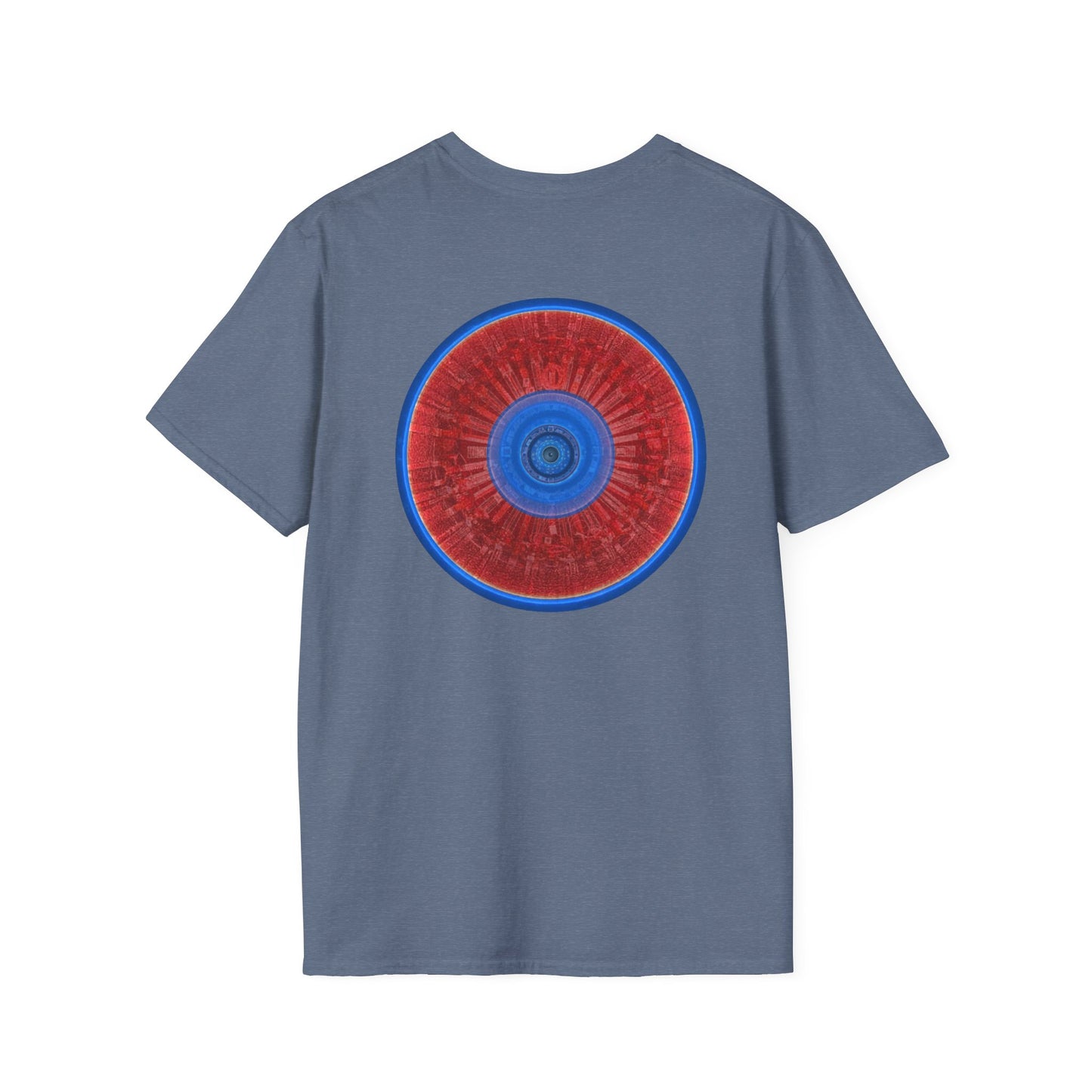 Classic Donut Tee - Unisex Soft-Style - "Graphic Translation Tee Shirt" - vivid red/blue tube donut - variant 3