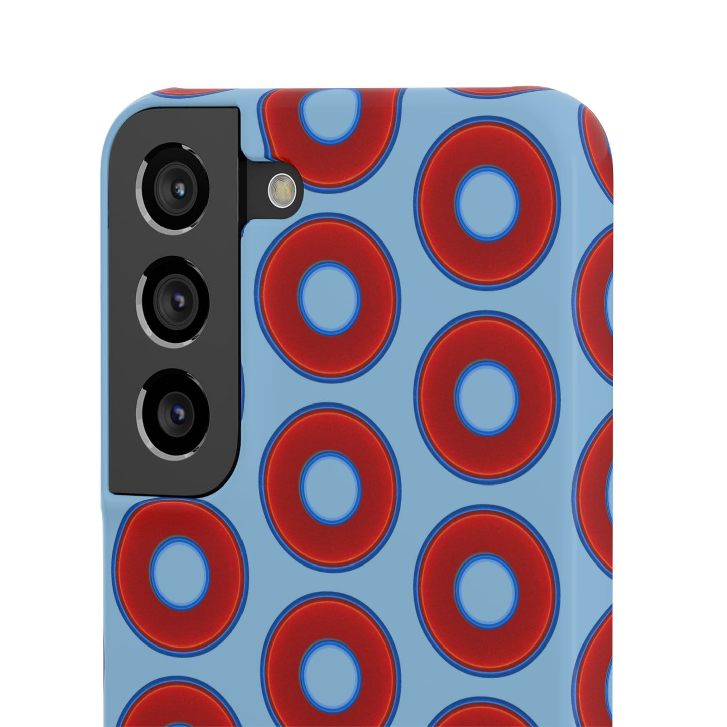 Lumpy Donut Snap Case - red vivid donut print w/sky blue background