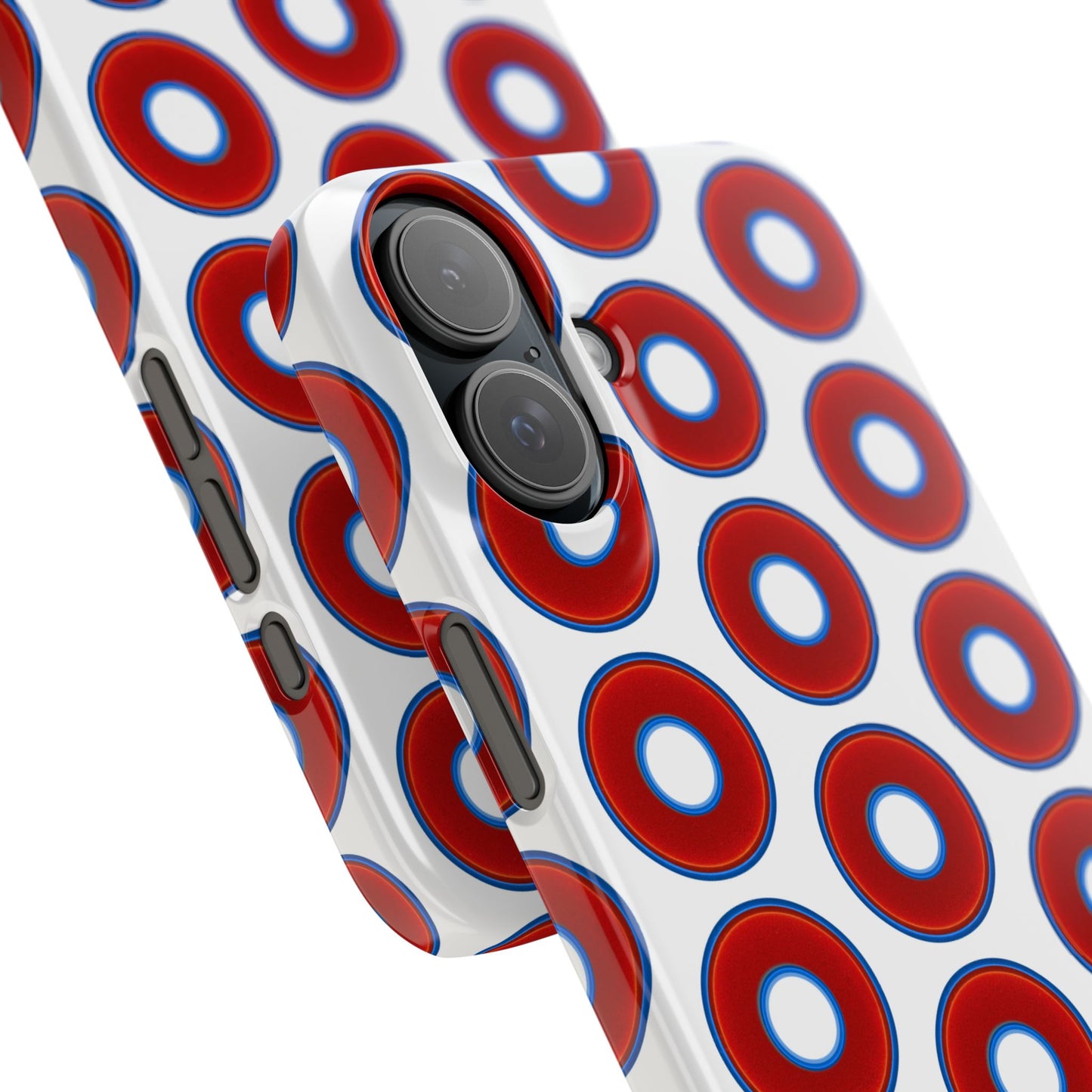 Lumpy Donut Snap Case - red vivid donut print w/white background