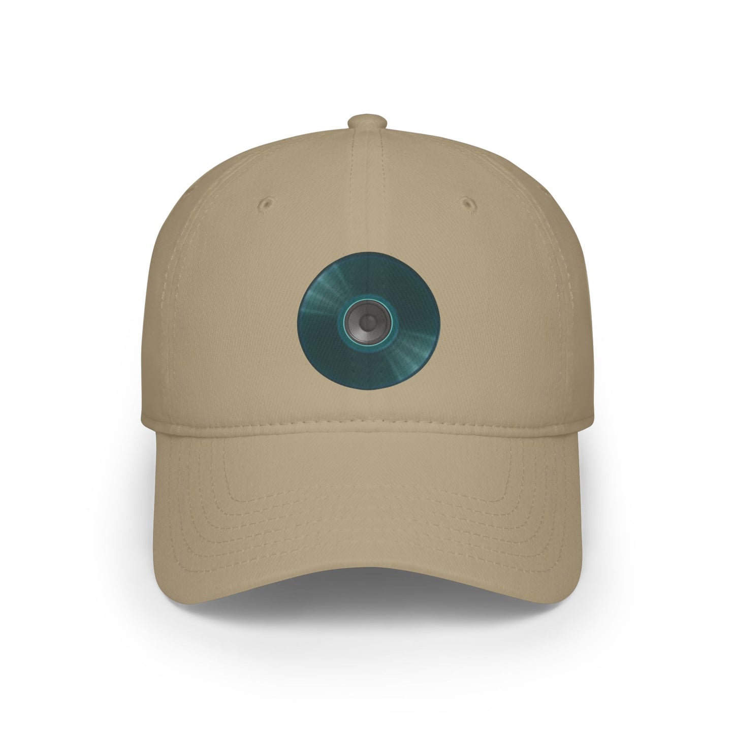 Lumpy Donut Baseball Cap - "Plain Speaker Donut" - dark teal vivid record donut w/