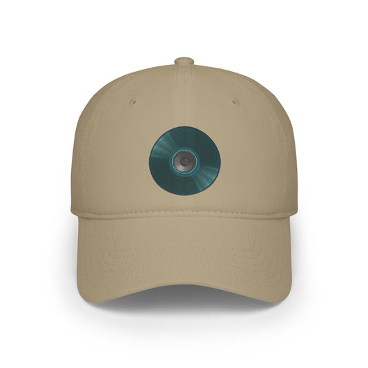 Lumpy Donut Baseball Cap - "Plain Speaker Donut" - dark teal vivid record donut w/