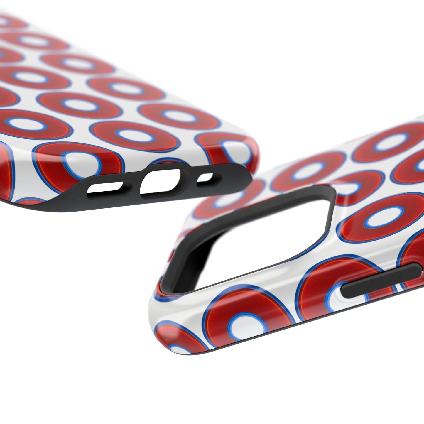 Magnetic Tough Donut Case - red vivid donut print w/white background