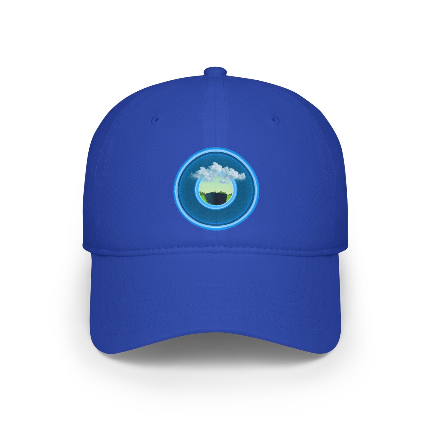 Lumpy Donut Baseball Cap - "Got Rhombus?" - variant 1 - rustic light blue donut w/