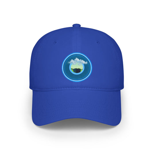 Lumpy Donut Baseball Cap - "Got Rhombus?" - variant 1 - rustic light blue donut w/