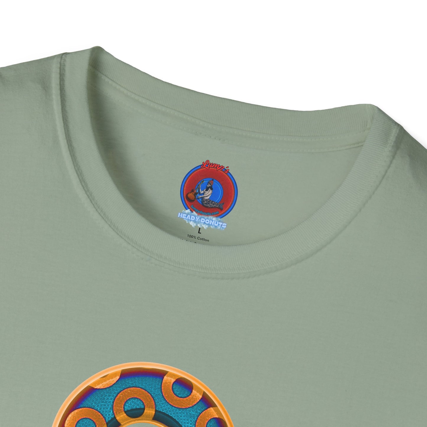 Plain Donuts/Unisex Soft-Style - "Plain Rustic Paradoxical Donuts" - light blue/orange donuts