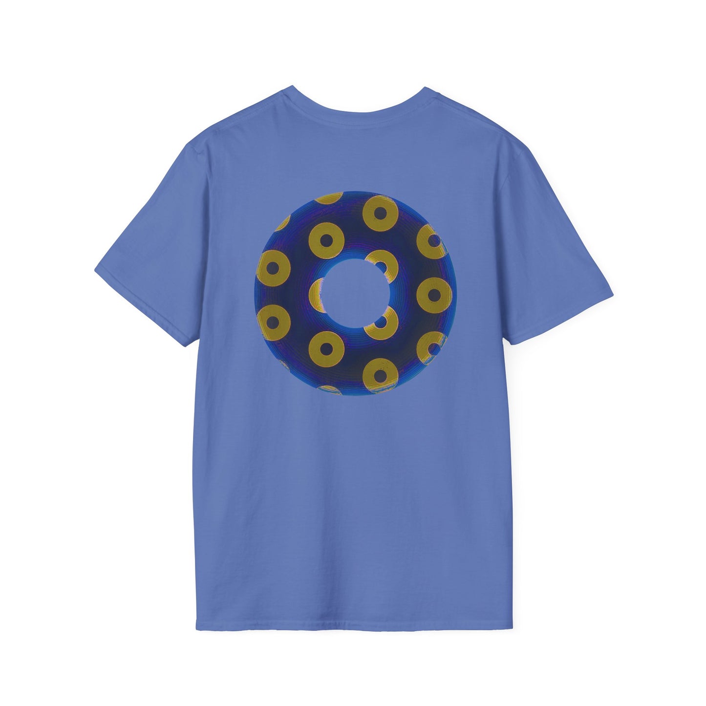 Plain Donuts/Unisex Soft-Style - "Plain Blimpy Paradoxical Donuts" - dark royal blue/yellow donuts