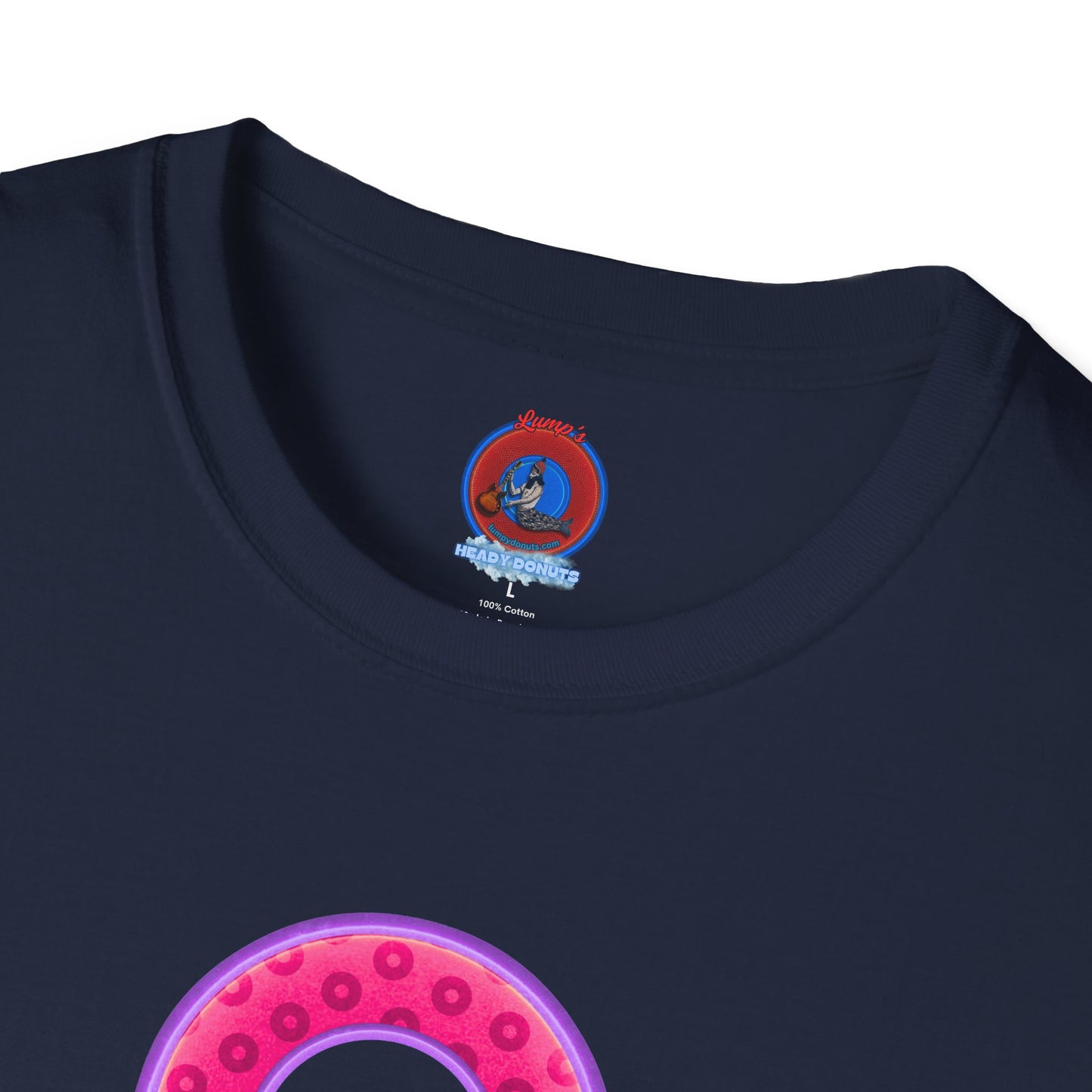 Plain Donuts/Unisex Soft-Style - "Plain Wide Mouthed Paradoxical Donuts" - magenta/light purple donuts