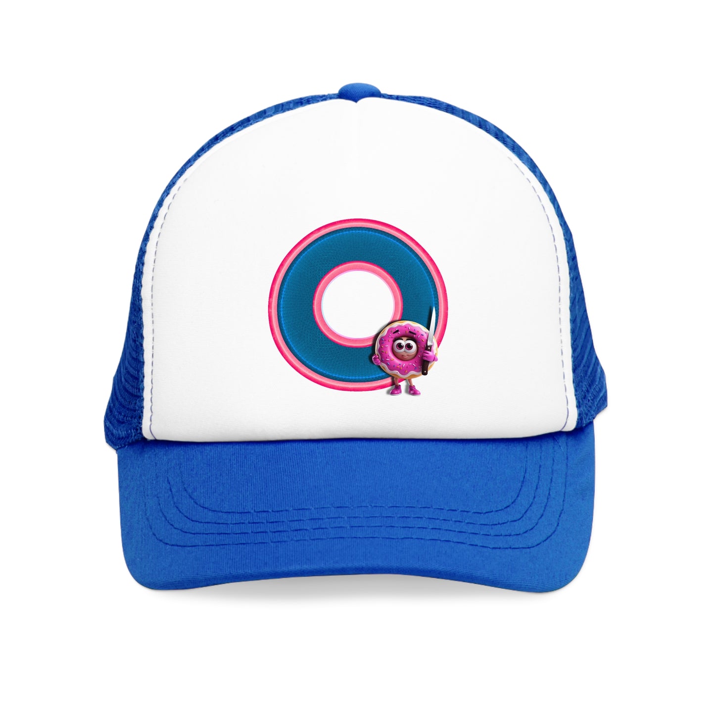 Lumpy Trucker Hat - "My Phriend the Donut" - variant 4 - blue/pink