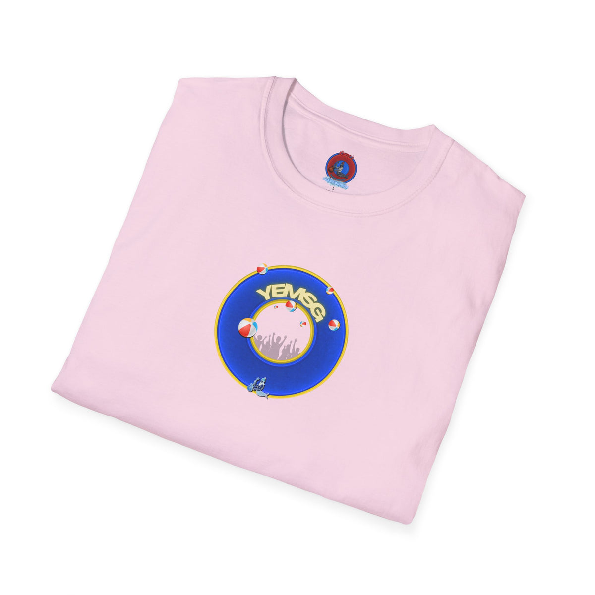Donut Tee - Unisex Soft-Style - "The Donut's Secret Ingredient? MSG" - vivid blue/yellow donut - variant 2
