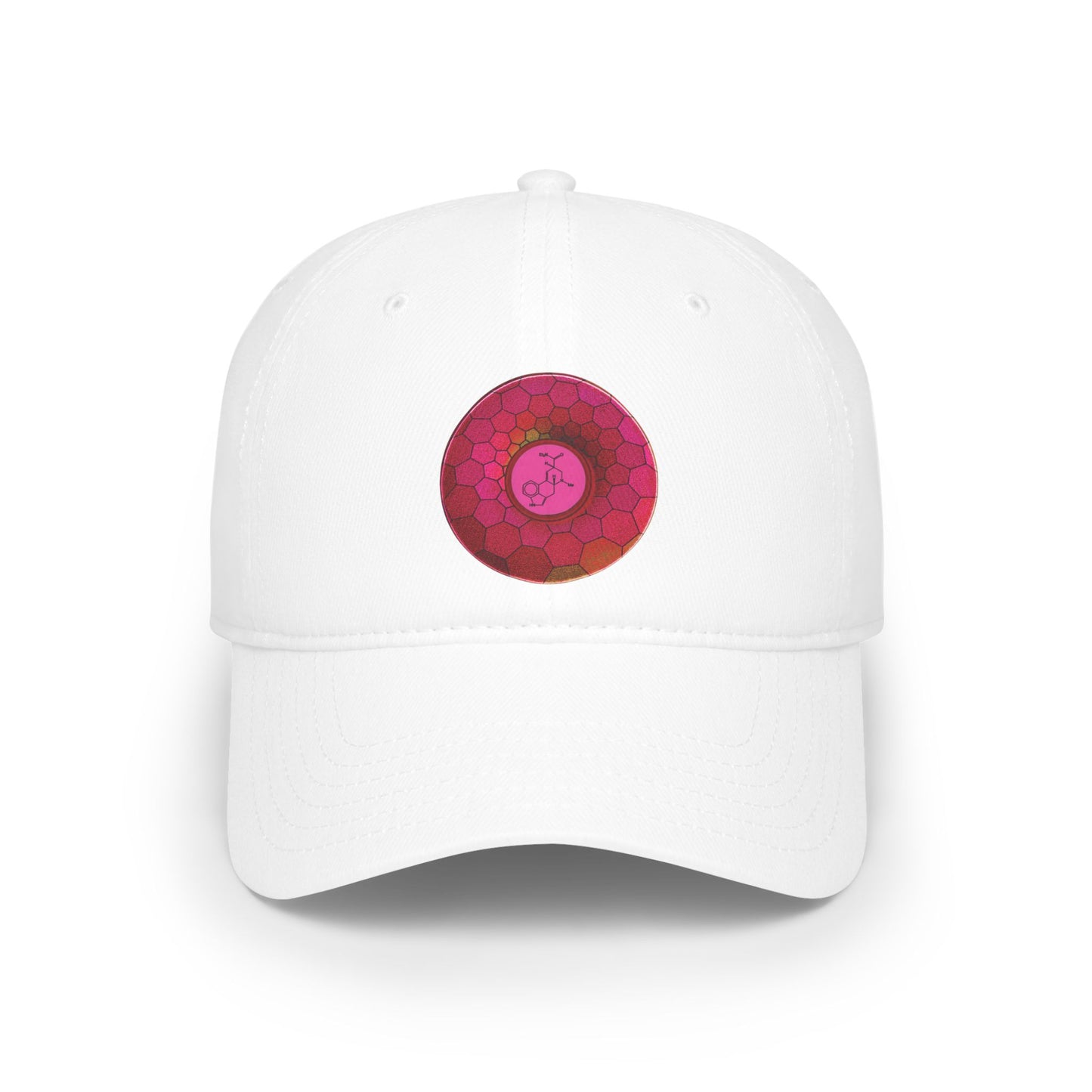Lumpy Donut Baseball Cap - "Dr. Albert Hofmann" - variant 1 - magenta hexadonut w/