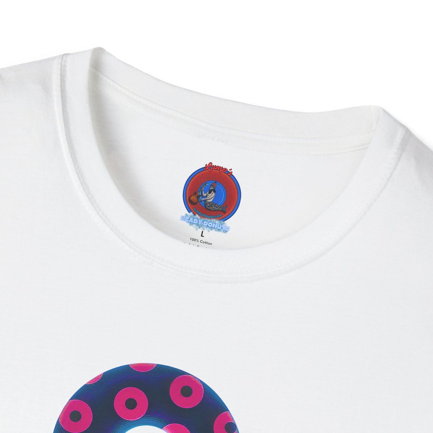 Plain Donuts/Unisex Soft-Style - "Plain Blimpy Paradoxical Donuts" - dark blue/hot pink donuts