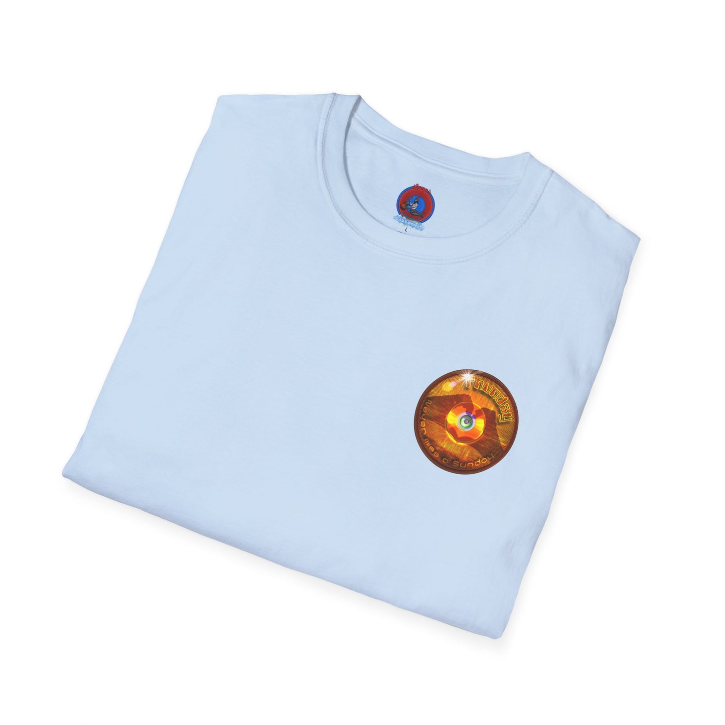 Classic Donut Tee - Unisex Soft-Style - "Sunday Phunday" - series 1.0 - variant 2 - gold donut