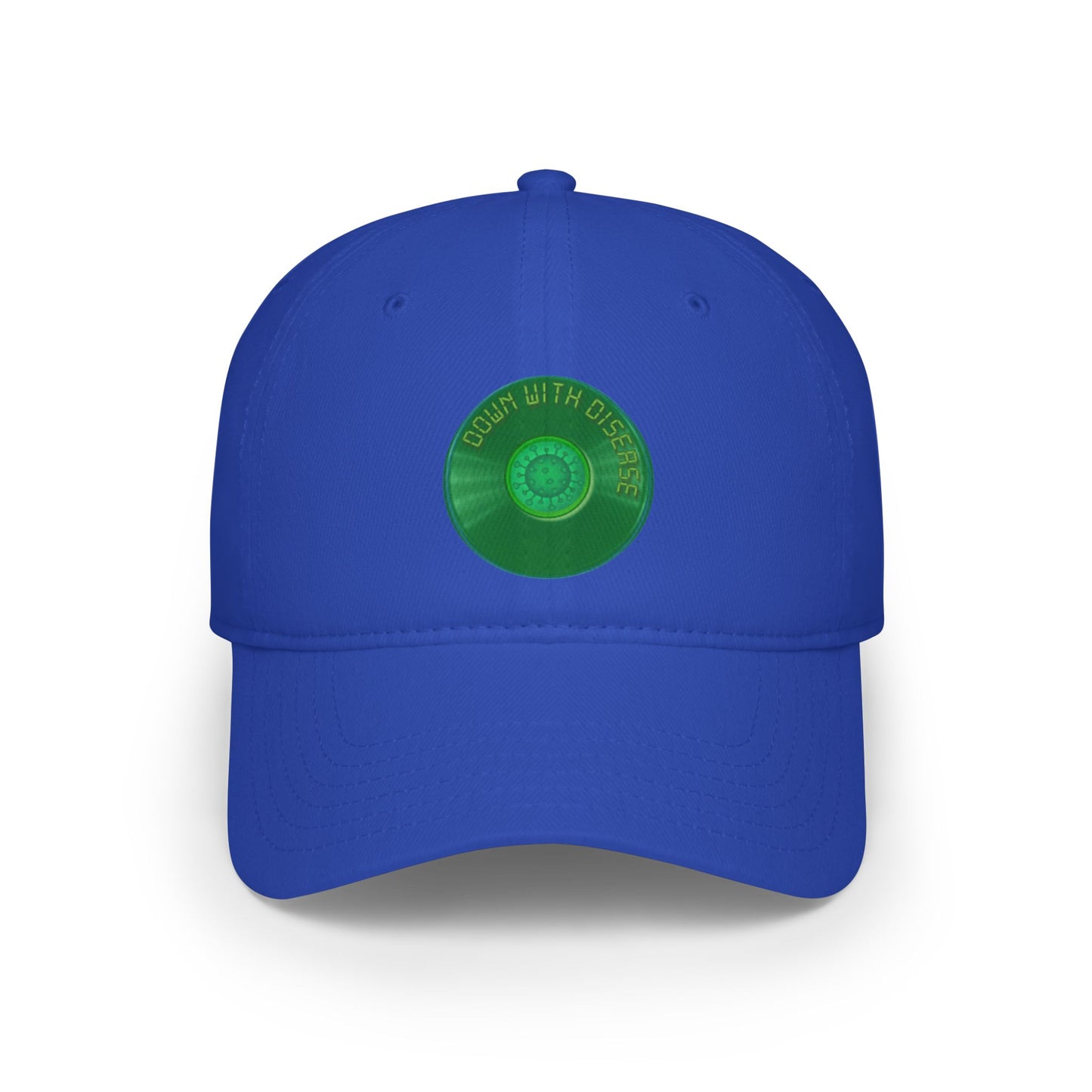 Lumpy Donut Baseball Cap - "Down with this Baseball Cap" - vivid green record donut w/