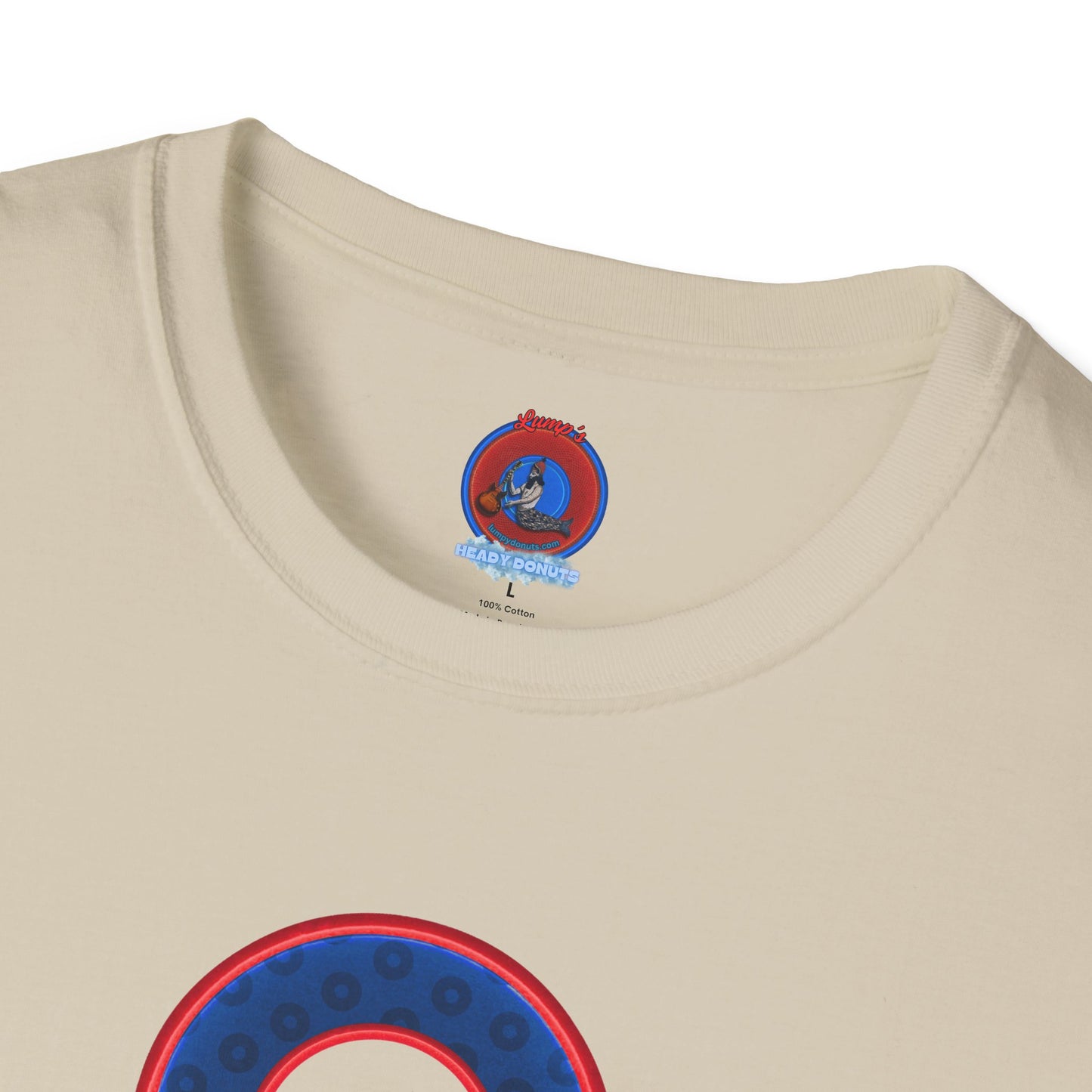 Plain Donuts/Unisex Soft-Style - "Plain Wide Mouthed Paradoxical Donuts" - dark blue/red donuts