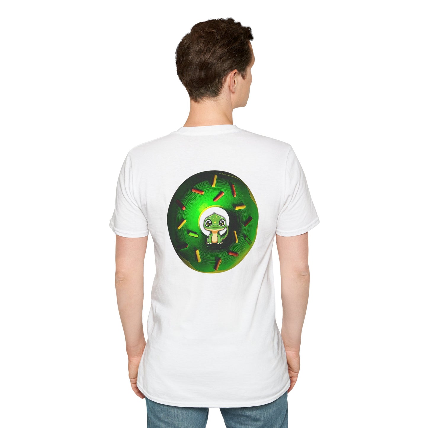 Classic Donut Tee - Unisex Soft-Style - "Baby Rutherford" - green donut - series 1.0