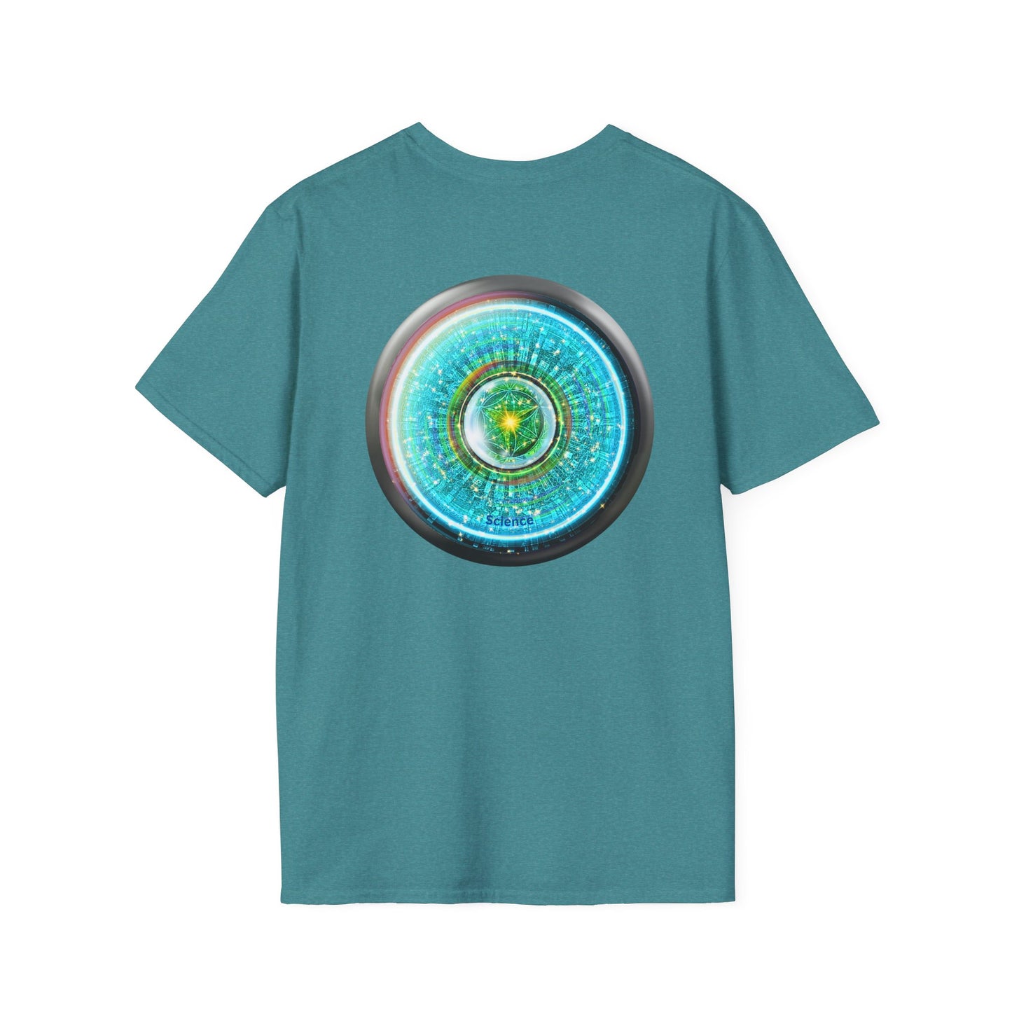 Classic Donut Tee - Unisex Soft-Style - "Donut of Life Tee" - vivid turquoise tube donut - variant 3