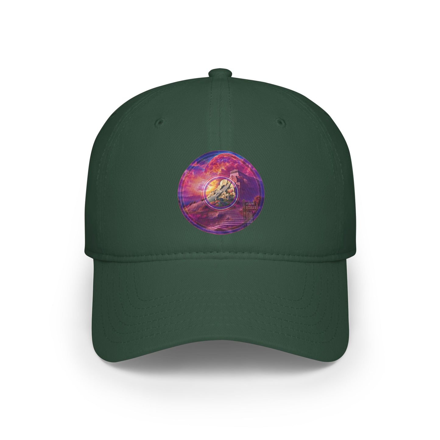 Lumpy Donut Baseball Cap - "Icculus Mountain Fresh Donut Cap" - purple/magenta pic donut w/