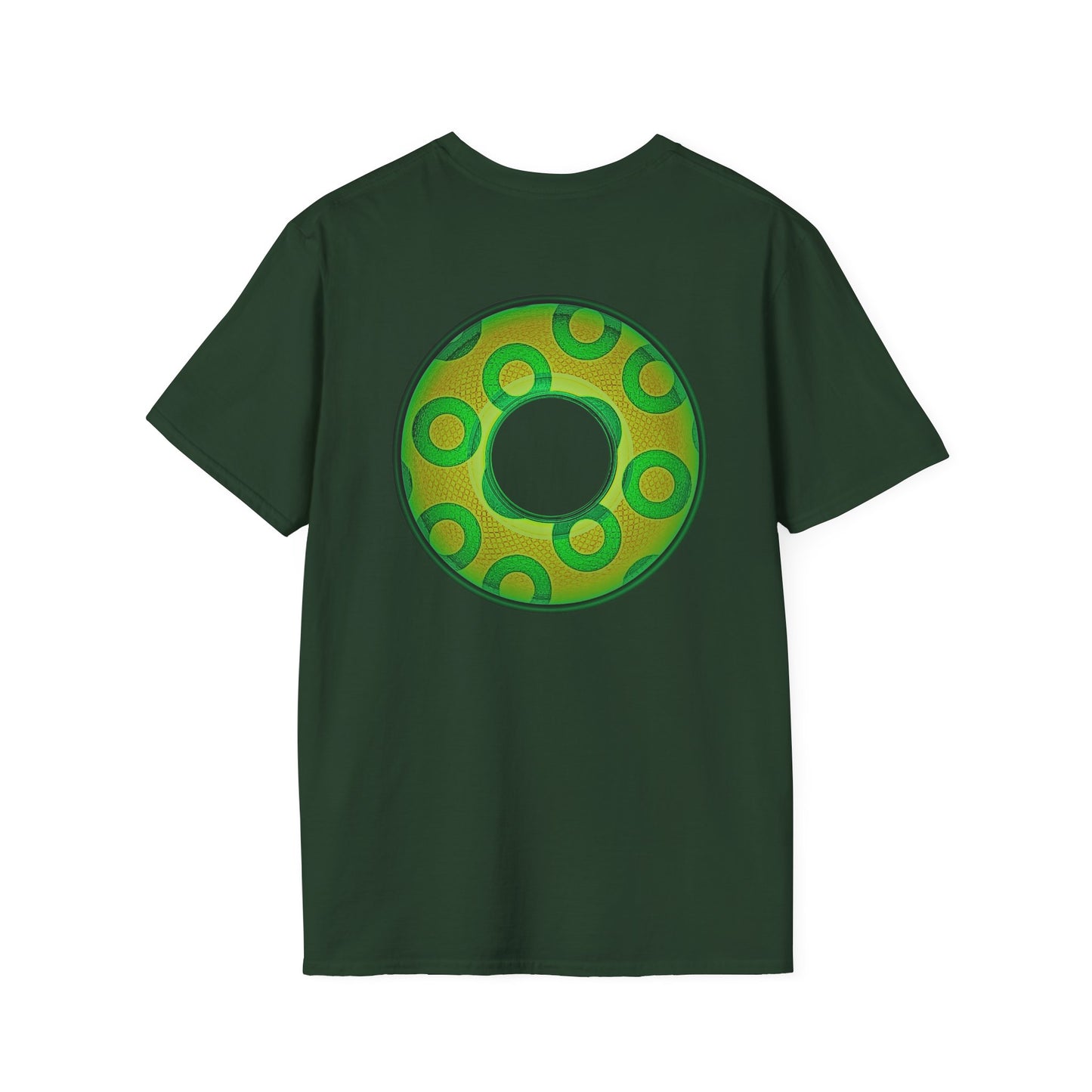 Plain Donuts/Unisex Soft-Style - "Plain Rustic Paradoxical Donuts" - gold/light green donuts