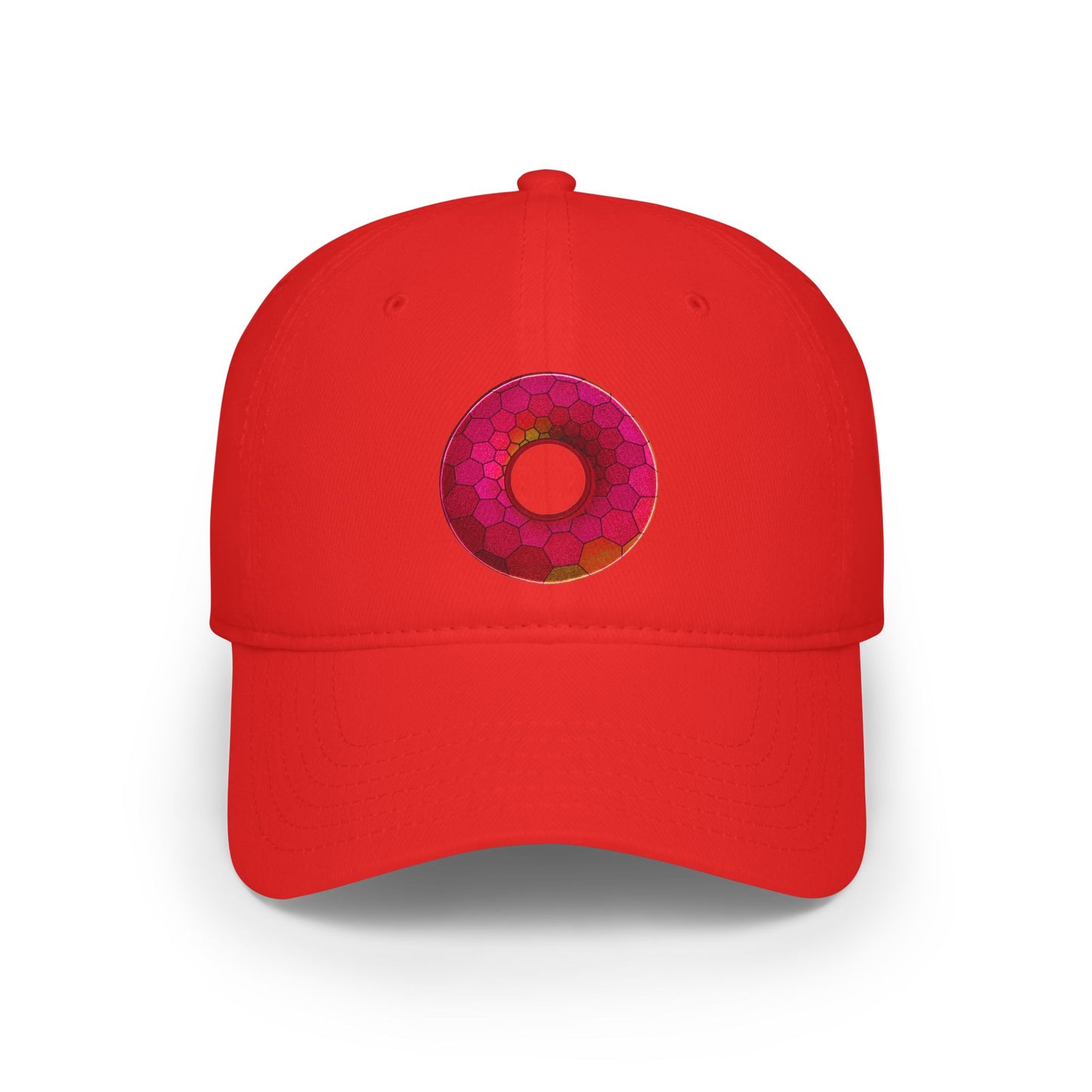 Lumpy Donut Baseball Cap - "Plain Hexadonut" - variant 3 - magenta hexadonut w/