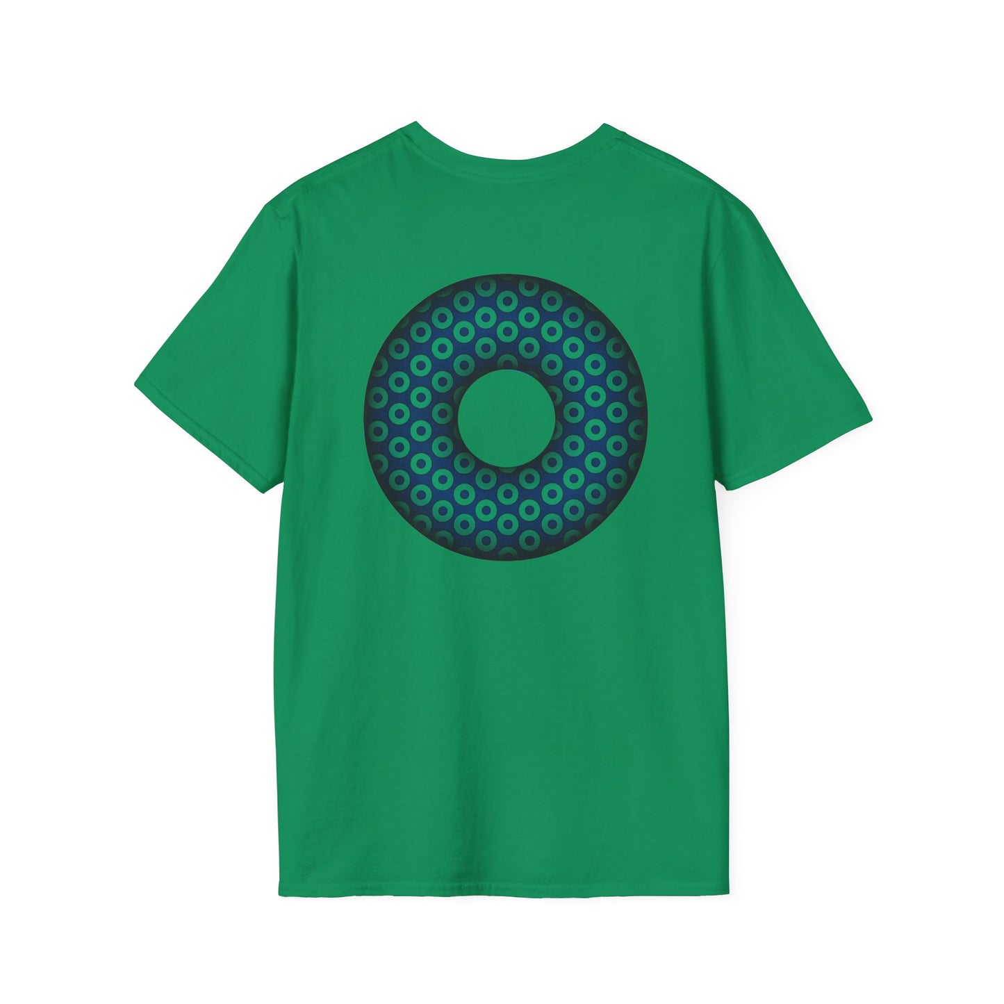 Plain Donuts/Unisex Soft-Style - "Plain Paradoxical Grided Donuts" - dark blue/teal donuts