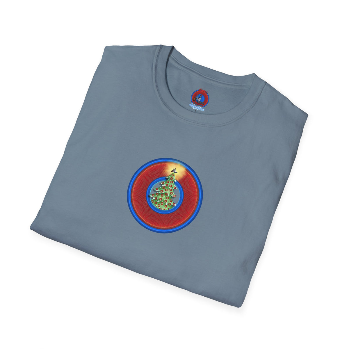Classic Donut Tee - Unisex Soft-Style - "It's Always Phishmas in Philly" - rustic red/blue donut