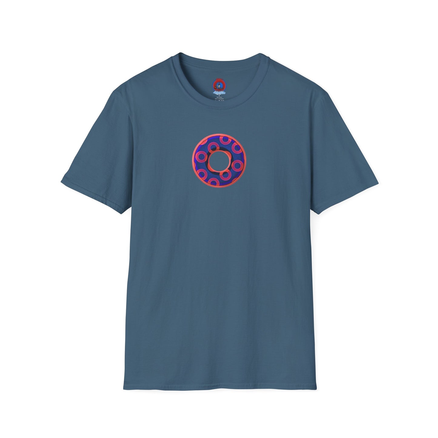 Plain Donuts/Unisex Soft-Style - "Plain Rustic Paradoxical Donuts" - red/dark royal blue donuts