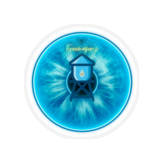 Donut Bumper/Outdoor Sticker - "The Peering Donut of Opacity" - series 1.0 - variant 1 - blue donut - [Die-Cut] 6"x 6"