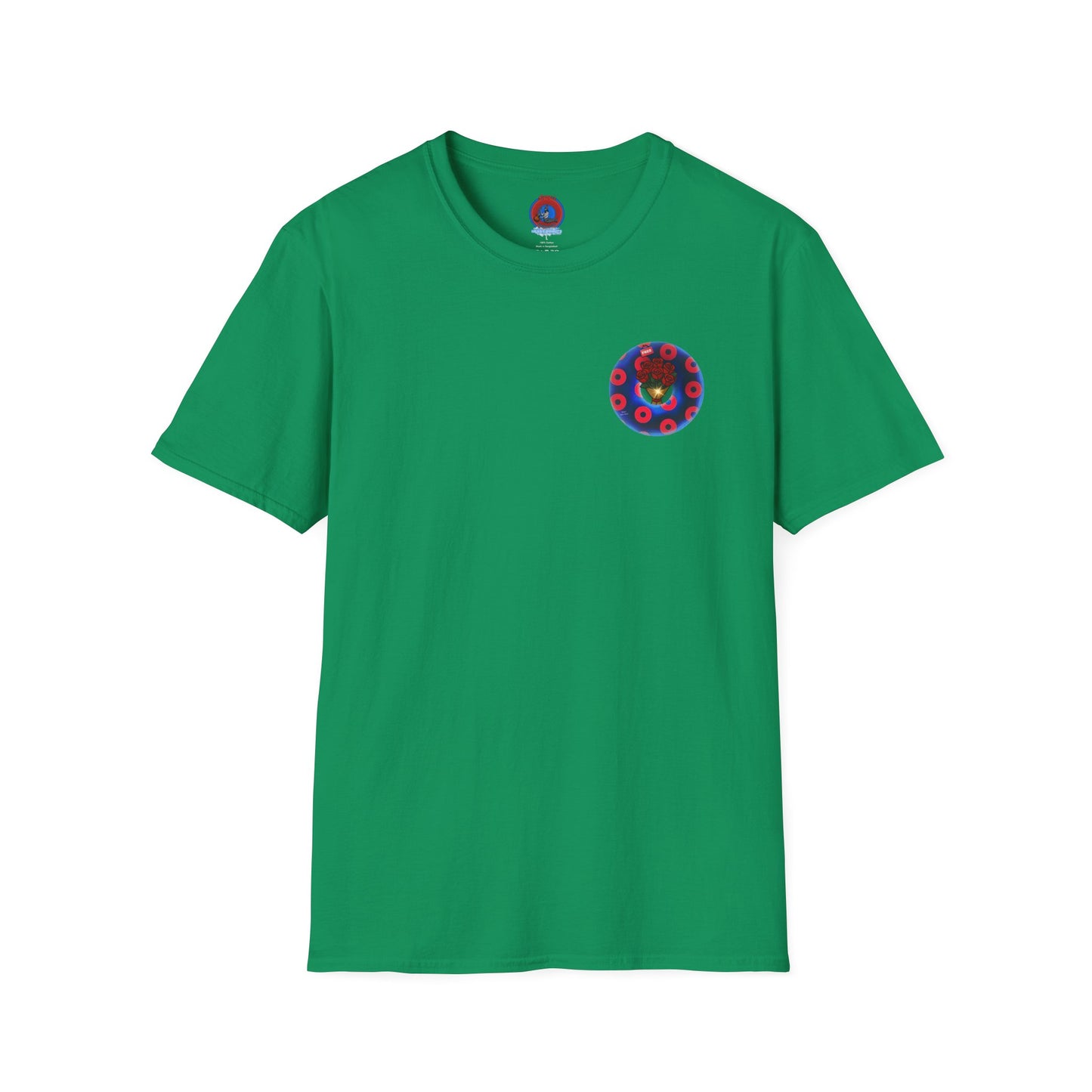 Classic Donut Tee - Unisex Soft-Style - "Donuts of Phreedom" - red/blue paradoxical blimpy donut