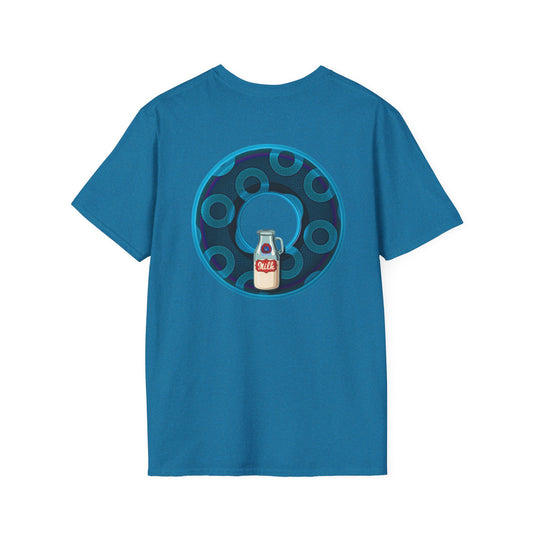Classic Donut Tee - Unisex Soft-Style - "Wooked Cream - YEMSG Donut " - blue/teal rustic paradox donut - variant 7