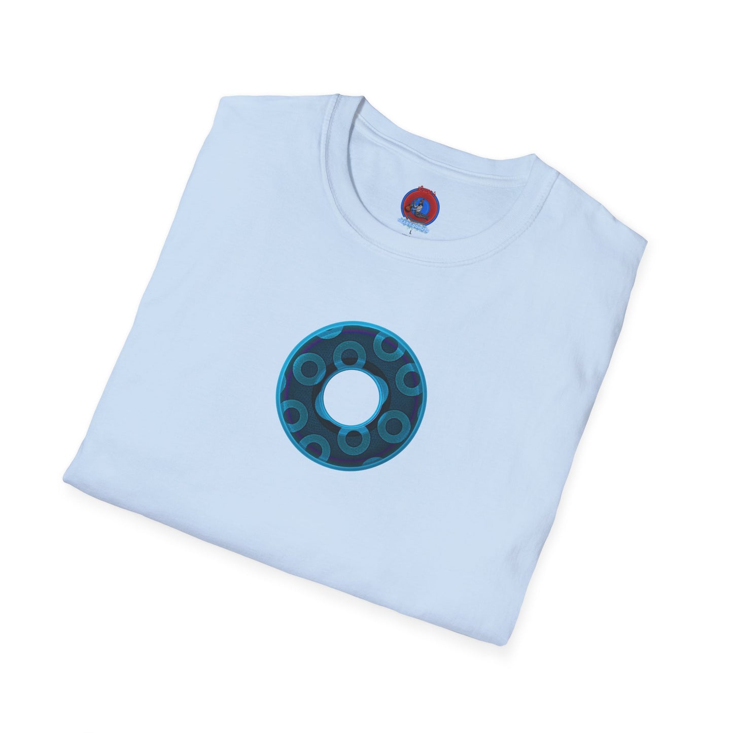 Plain Donuts/Unisex Soft-Style - "Plain Rustic Paradoxical Donuts" - light blue/dark blue donuts