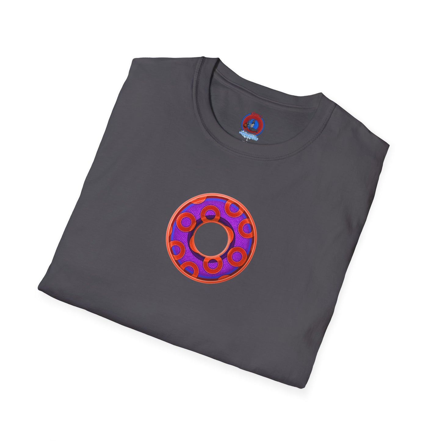 Plain Donuts/Unisex Soft-Style - "Plain Rustic Paradoxical Donuts" - purple/red donuts
