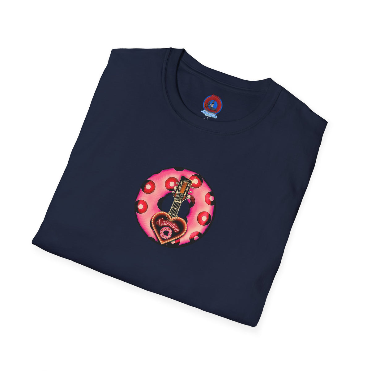 Classic Donut Tee - Unisex Soft-Style - "Would You Be My Donut?" - paradoxical faded magenta/red donut - variant 1
